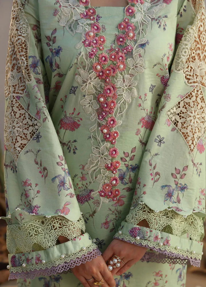 Alif Affordable by Ajr Embroidered Lawn Suit Unstitched 3 Piece AJR24AA AFL-08 Mint Magic - Summer Collection