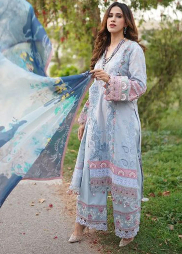 Alif By AJR Couture Embroidered Lawn Suits Unstitched 3 Piece AJR22L AL-05 Claudia - Luxury Collection