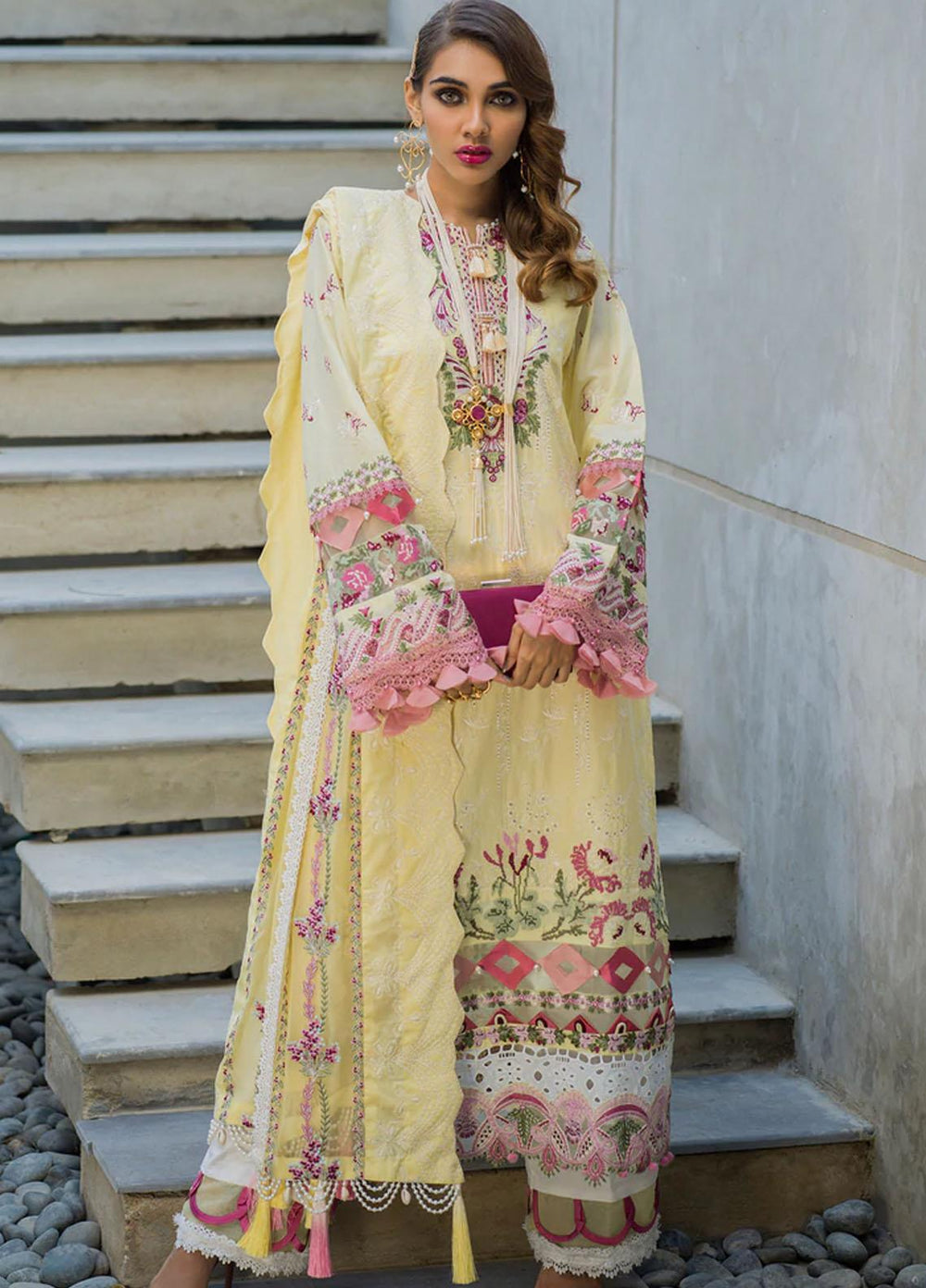 Alif By AJR Couture Embroidered Lawn Suits Unstitched 3 Piece AJR22L AL-06 Rhea - Luxury Collection