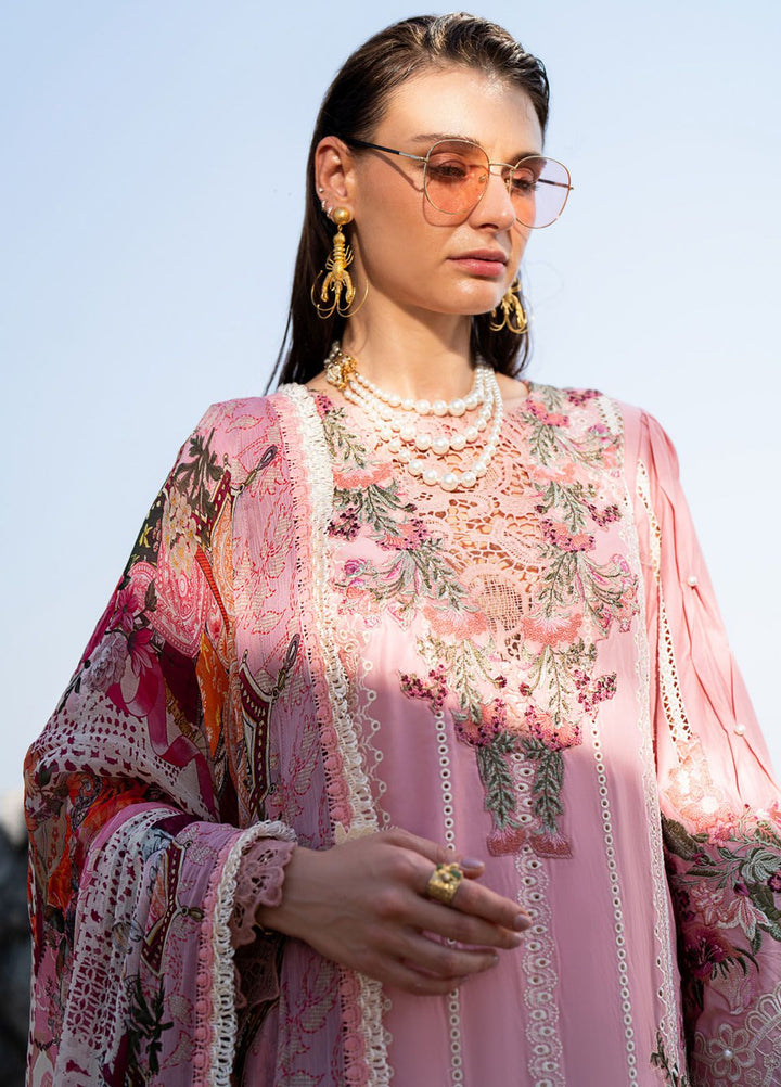 Alif by AJR Couture Embroidered Lawn Suits Unstitched 3 Piece AJR24AL ASL-04 Rosy - Luxury Summer Collection