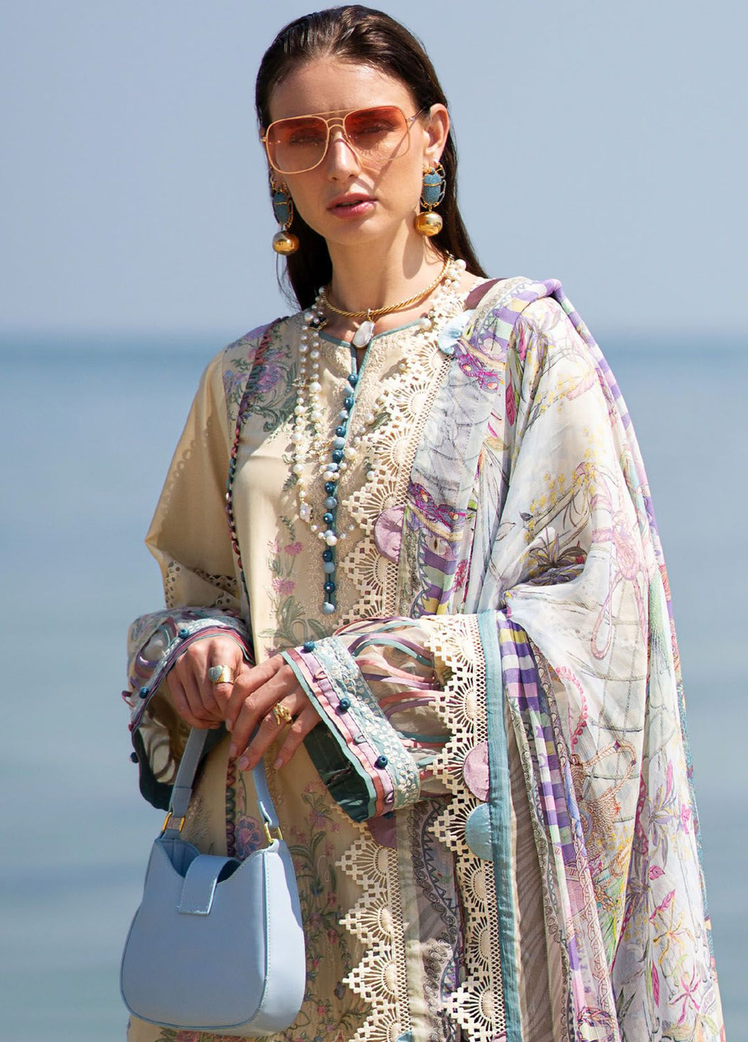 Alif by AJR Couture Embroidered Lawn Suits Unstitched 3 Piece AJR24AL ASL-08 Coraline - Luxury Summer Collection