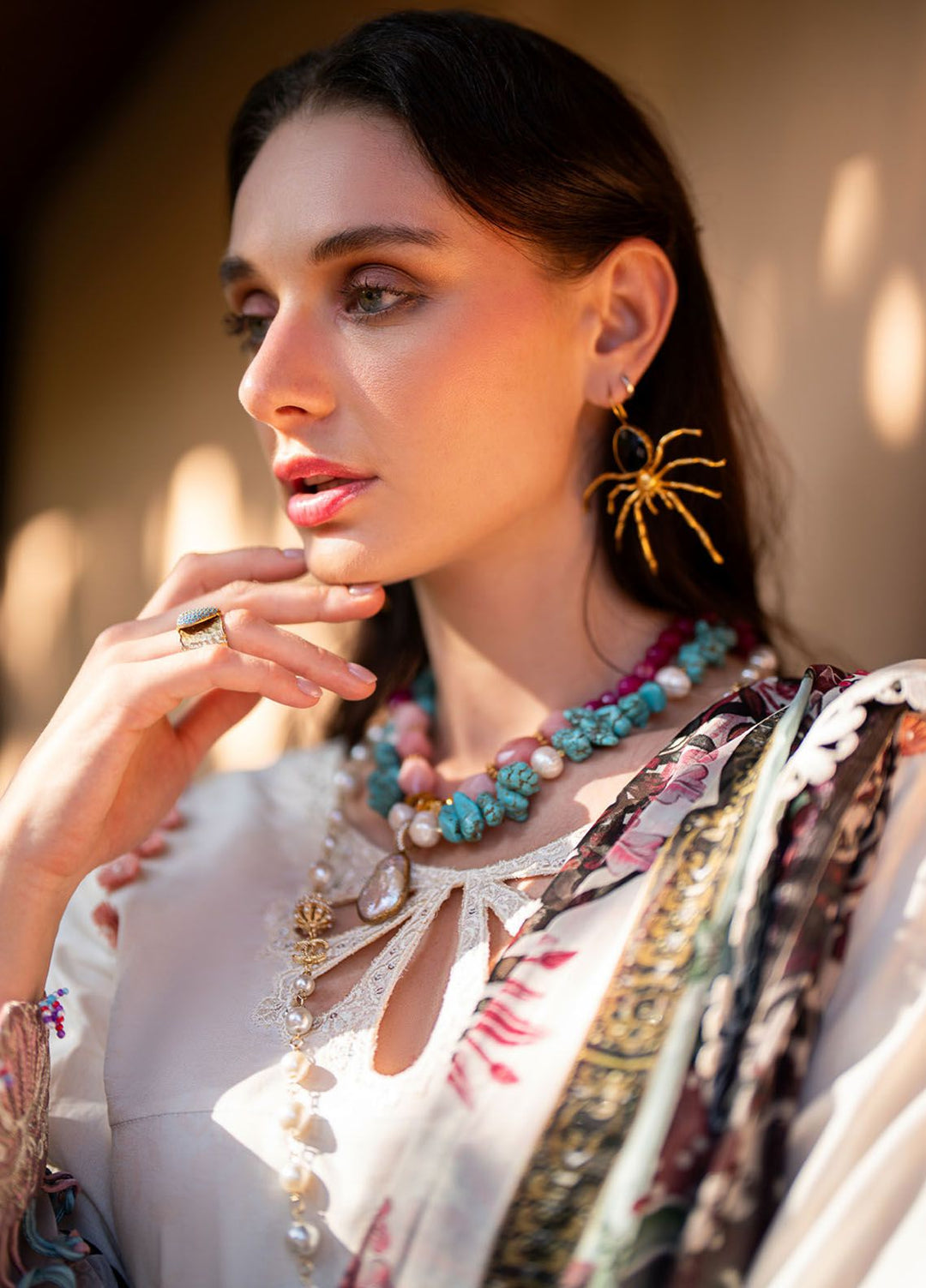 Alif by AJR Couture Embroidered Lawn Suits Unstitched 3 Piece AJR24AL ASL-12 Sunbeam - Luxury Summer Collection