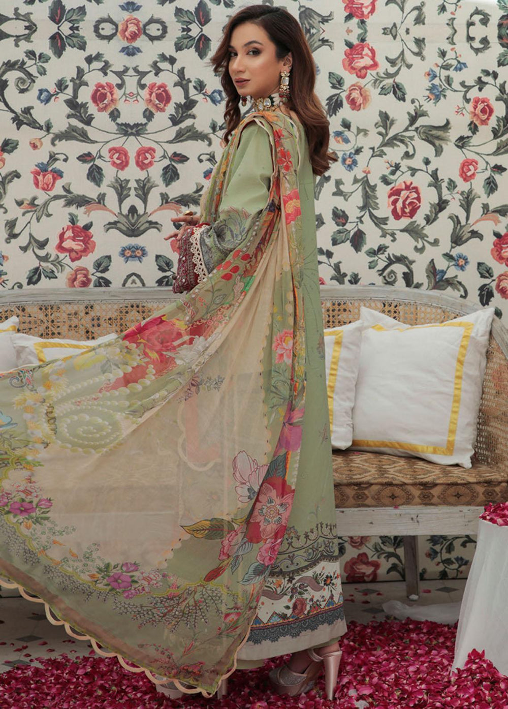 Alif By AJR Couture Embroidered Lawn Suits Unstitched 3 Piece AJR22F AFL-05 SOFIA - Festive Collection