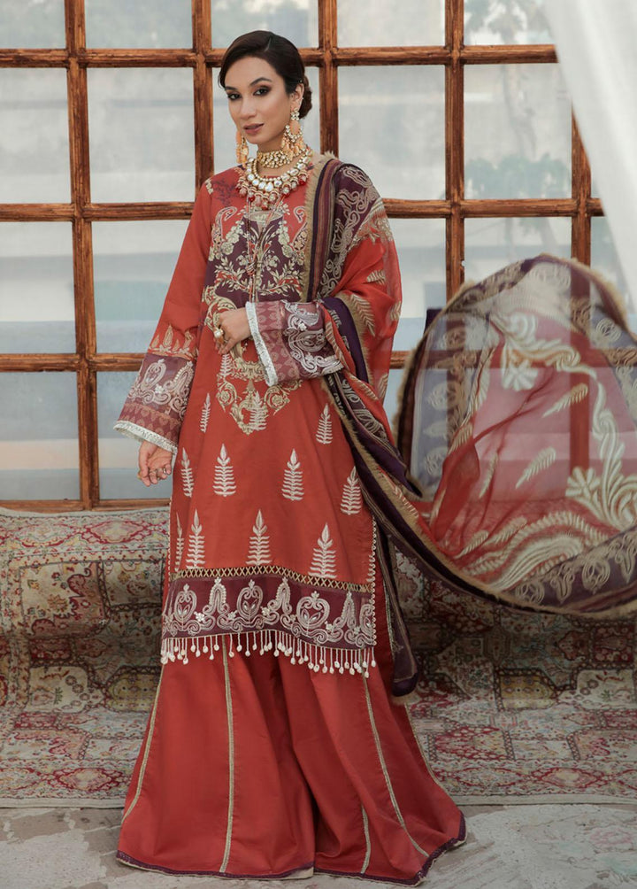 Alif By AJR Couture Embroidered Lawn Suits Unstitched 3 Piece AJR22F AFL-08 JULIA - Festive Collection
