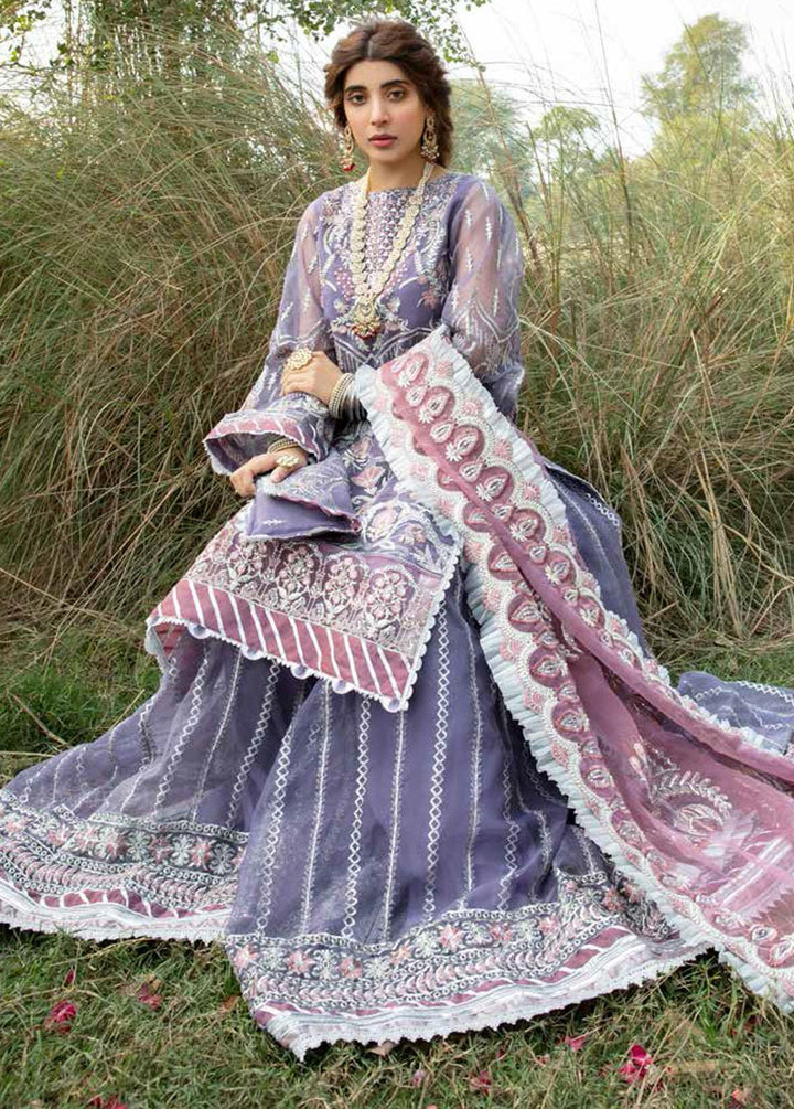 Alif by AJR Couture Embroidered Organza Suits Unstitched 3 Piece AJR22GK AGK-01 Resham - Wedding Collection