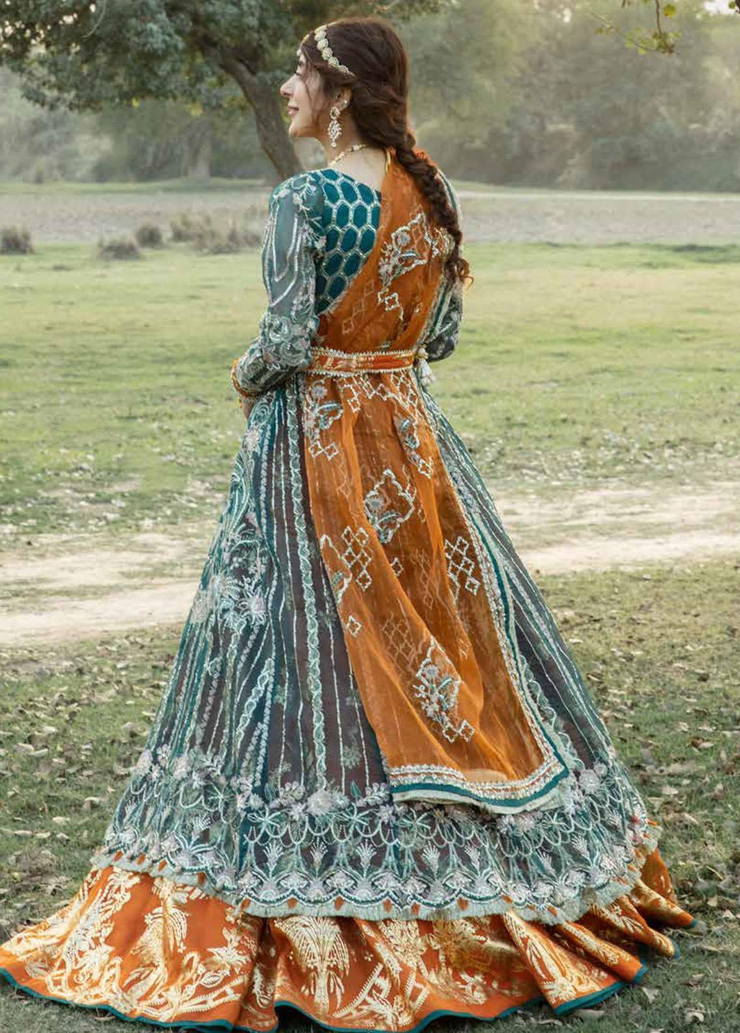 Alif by AJR Couture Embroidered Organza Suits Unstitched 4 Piece AJR22GK AGK-03 Mehrma - Wedding Collection