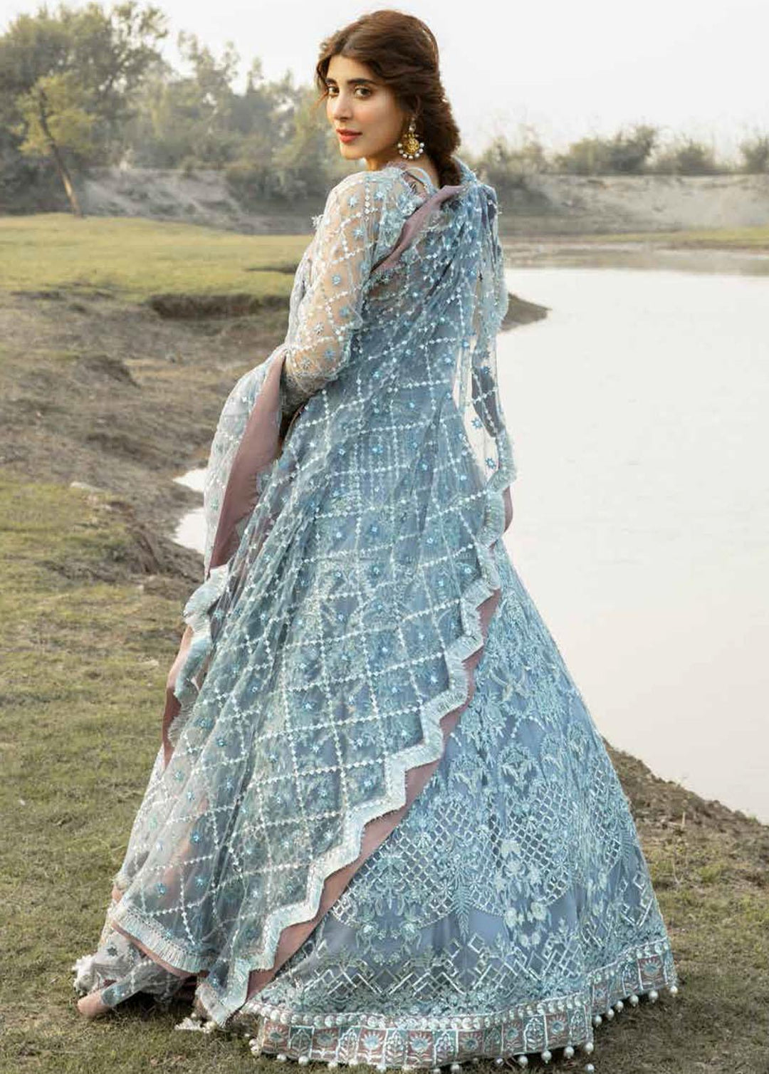 Alif by AJR Couture Embroidered Net Suits Unstitched 4 Piece AJR22GK AGK-04 Inayat - Wedding Collection