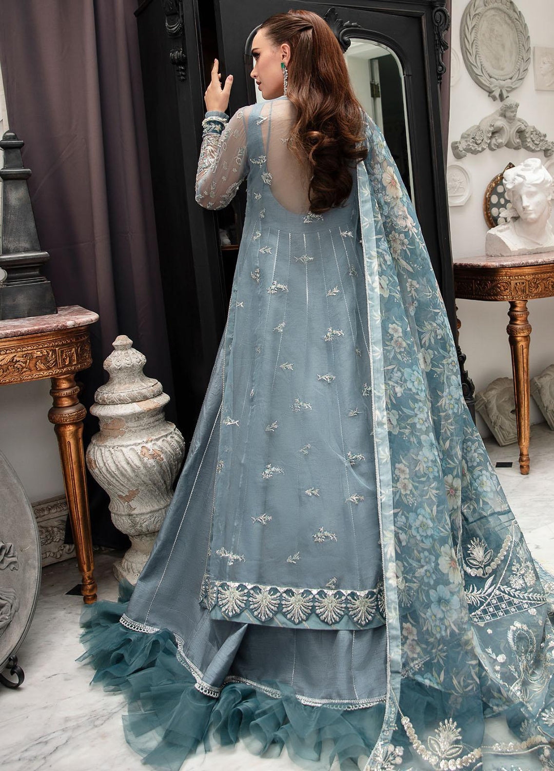 Alif By AJR Couture Embroidered Organza Suits Unstitched 4 Piece AJR23AL-LW LWF-03-23 Ambrosia - Luxury Wedding Collection