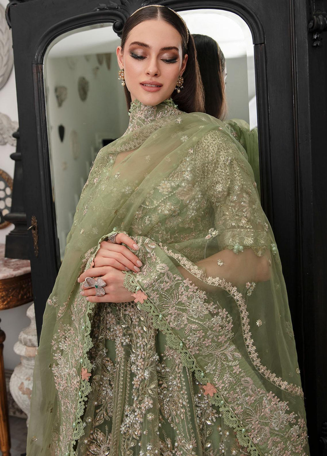 Alif By AJR Couture Embroidered Net Suits Unstitched 4 Piece AJR23AL-LW LWF-04-23 Hazel - Luxury Wedding Collection