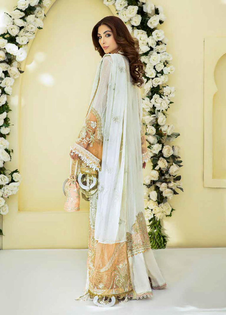 Alif By AJR Couture Embroidered Chiffon Suits Unstitched 3 Piece AJR21WD 04 Royal Carnation - Wedding Collection