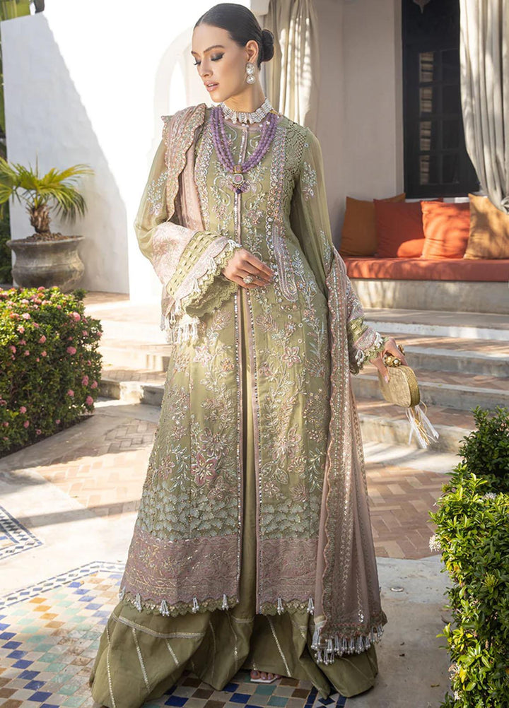 Alif By AJR Couture Embroidered Chiffon Suits Unstitched 4 Piece AJR23AL ALC-01 Forest Fleur - Luxury Collection