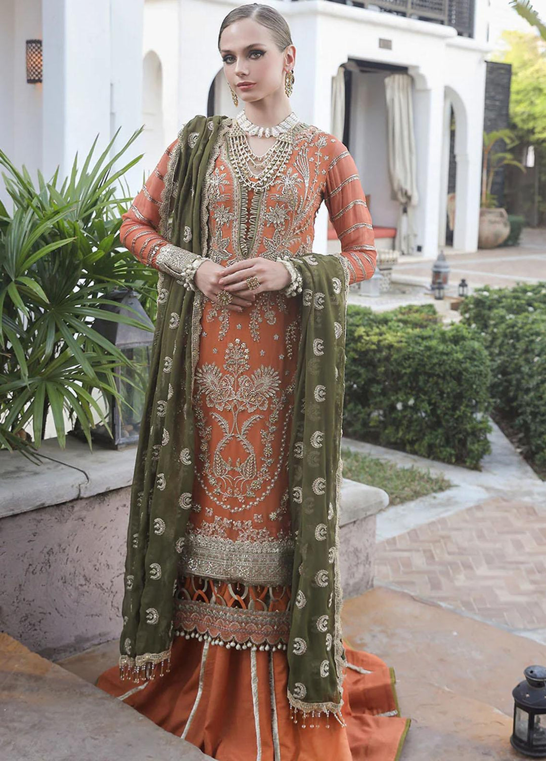 Alif By AJR Couture Embroidered Chiffon Suits Unstitched 4 Piece AJR23AL ALC-03 Flora - Luxury Collection