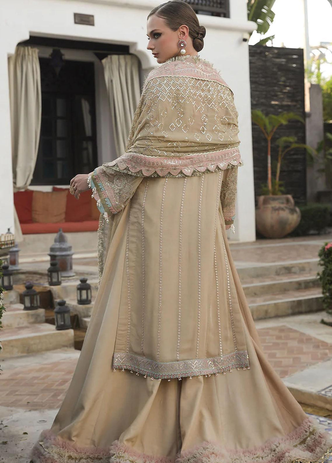 Alif By AJR Couture Embroidered Chiffon Suits Unstitched 4 Piece AJR23AL ALC-05 Serene - Luxury Collection
