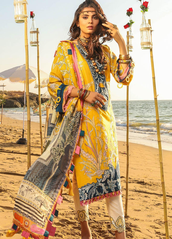 Alif by AJR Couture Embroidered Lawn Suits Unstitched 3 Piece AJR21A ALL-04 MARIGOLD - Summer Collection