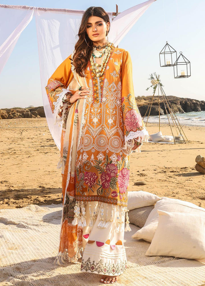 Alif by AJR Couture Embroidered Lawn Suits Unstitched 3 Piece AJR21A ALL-06 ORCHID - Summer Collection