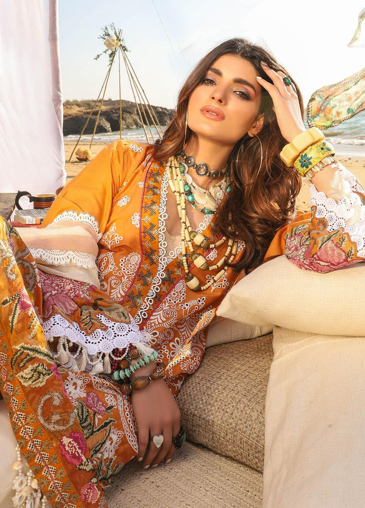 Alif by AJR Couture Embroidered Lawn Suits Unstitched 3 Piece AJR21A ALL-06 ORCHID - Summer Collection