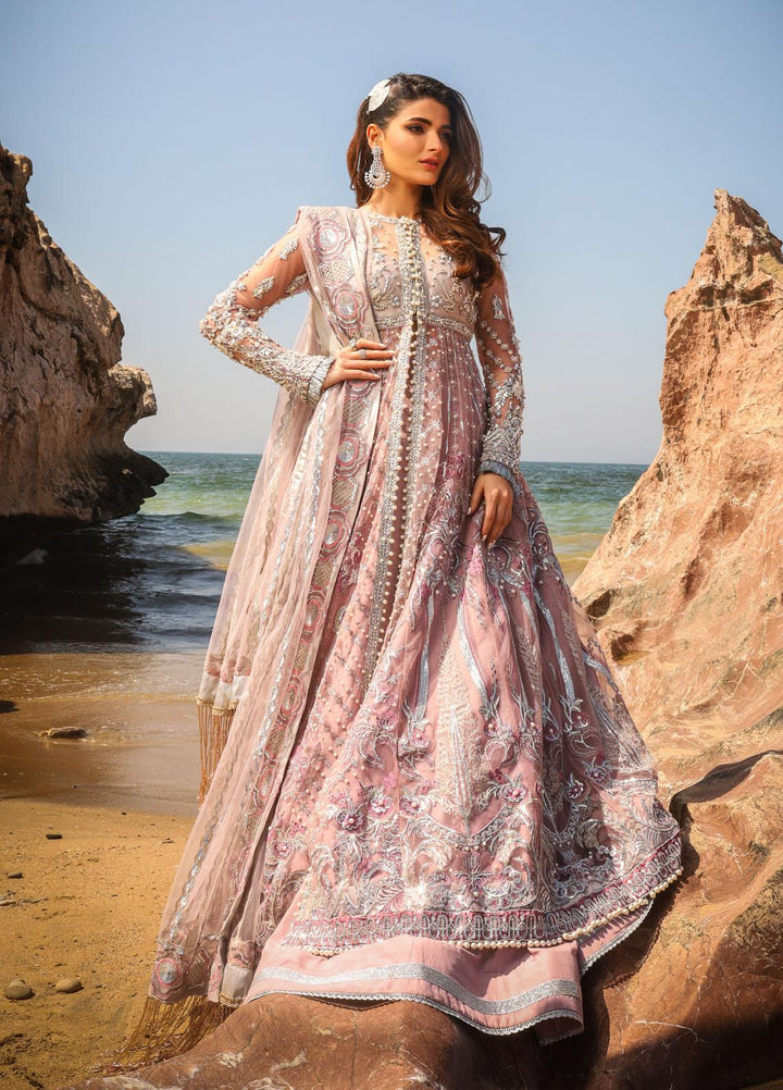 Alif by AJR Couture Embroidered Net Suits Unstitched 3 Piece AJR21WD 07 Tulip - Wedding Collection