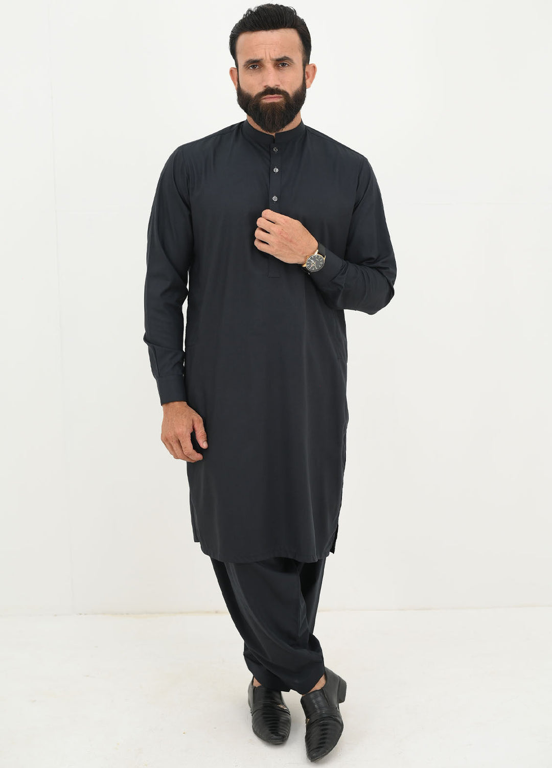 Alif Yay Pret Plain Blended Kurta-Shalwar AY-022