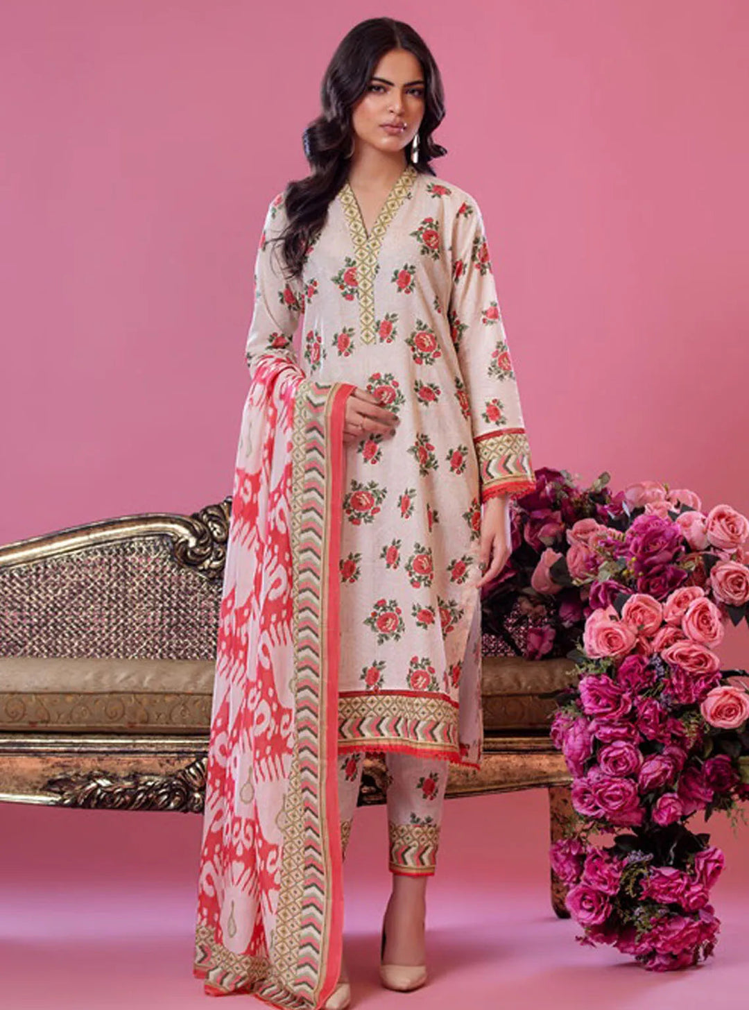 Alisha by Shariq Textiles Printed Lawn Suit Unstitched 3 Piece SQT24A ST-02 - Summer Collection
