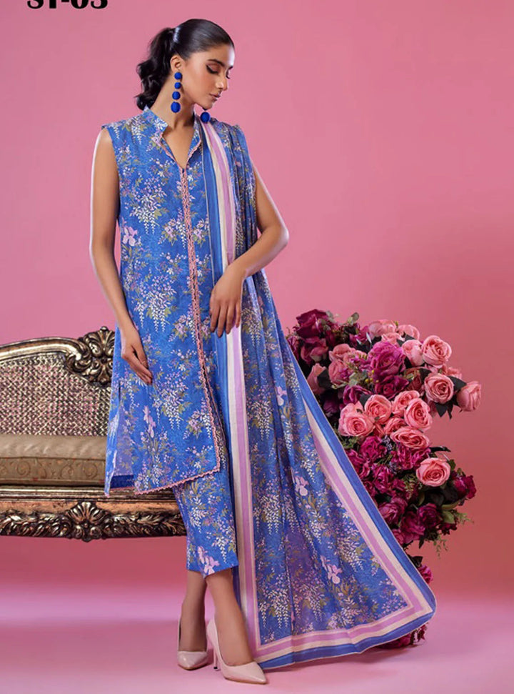 Alisha by Shariq Textiles Printed Lawn Suit Unstitched 3 Piece SQT24A ST-03 - Summer Collection