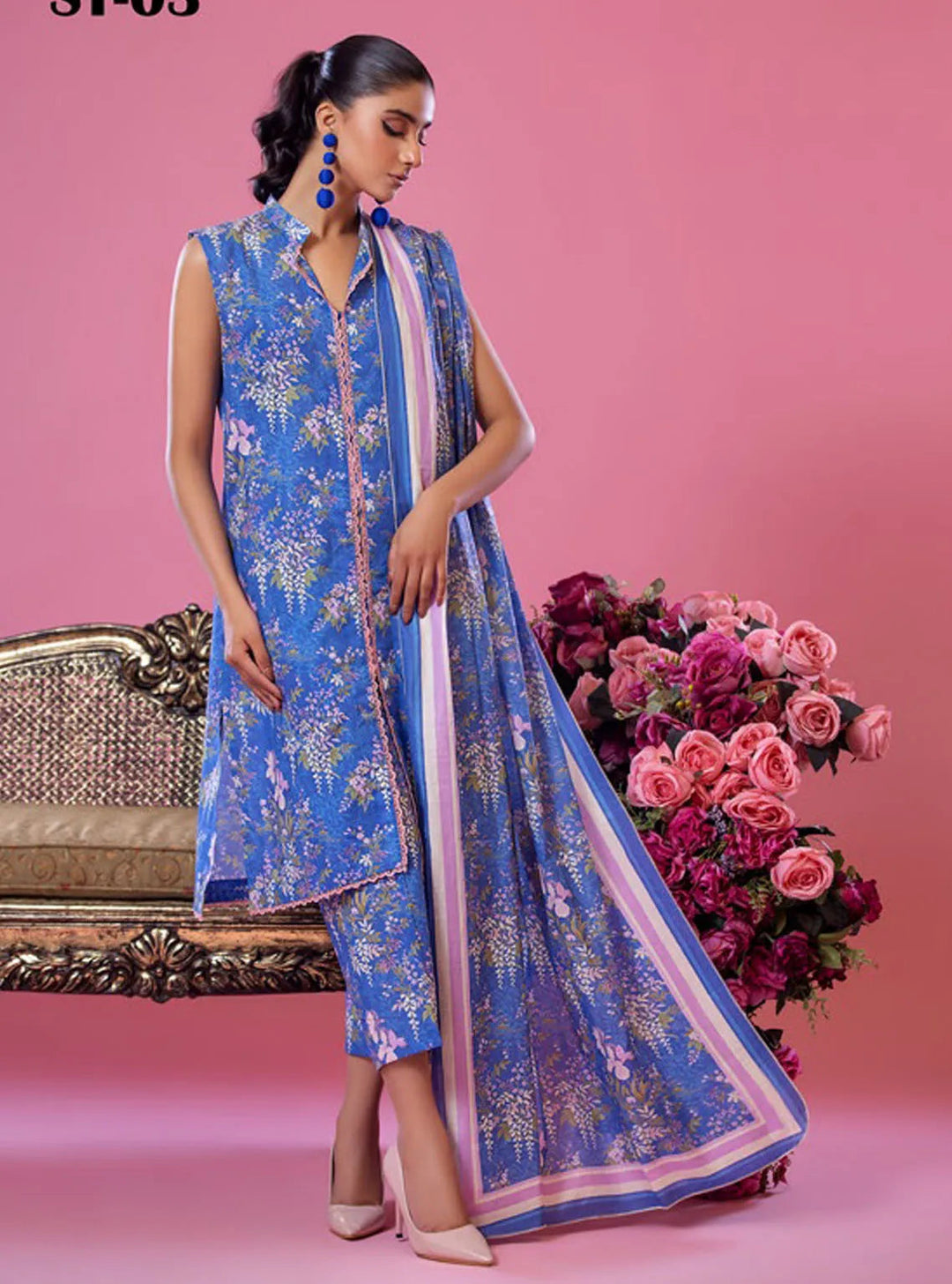 Alisha by Shariq Textiles Printed Lawn Suit Unstitched 3 Piece SQT24A ST-03 - Summer Collection