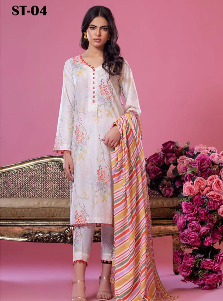 Alisha by Shariq Textiles Printed Lawn Suit Unstitched 3 Piece SQT24A ST-04 - Summer Collection