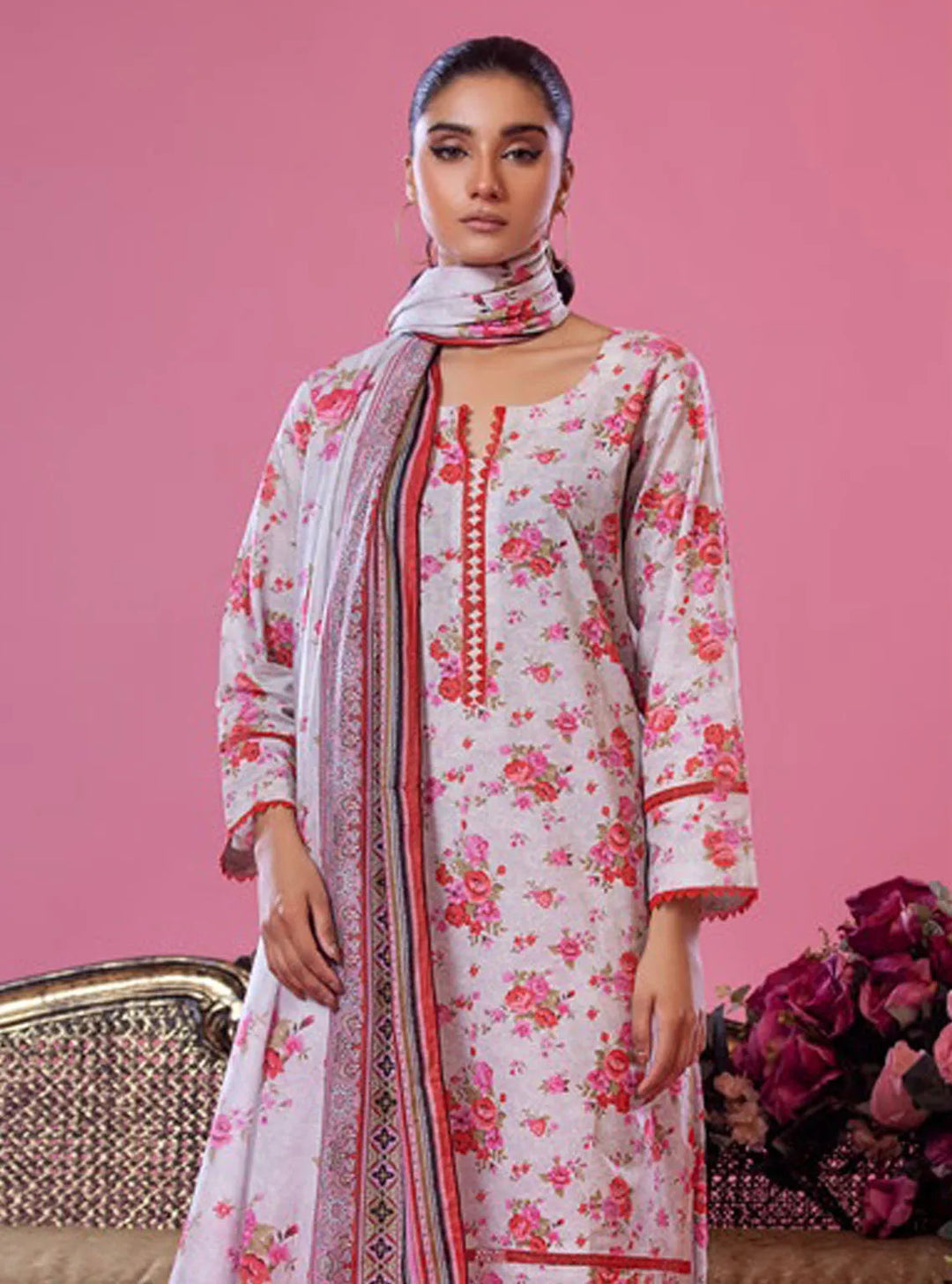 Alisha by Shariq Textiles Printed Lawn Suit Unstitched 3 Piece SQT24A ST-07 - Summer Collection