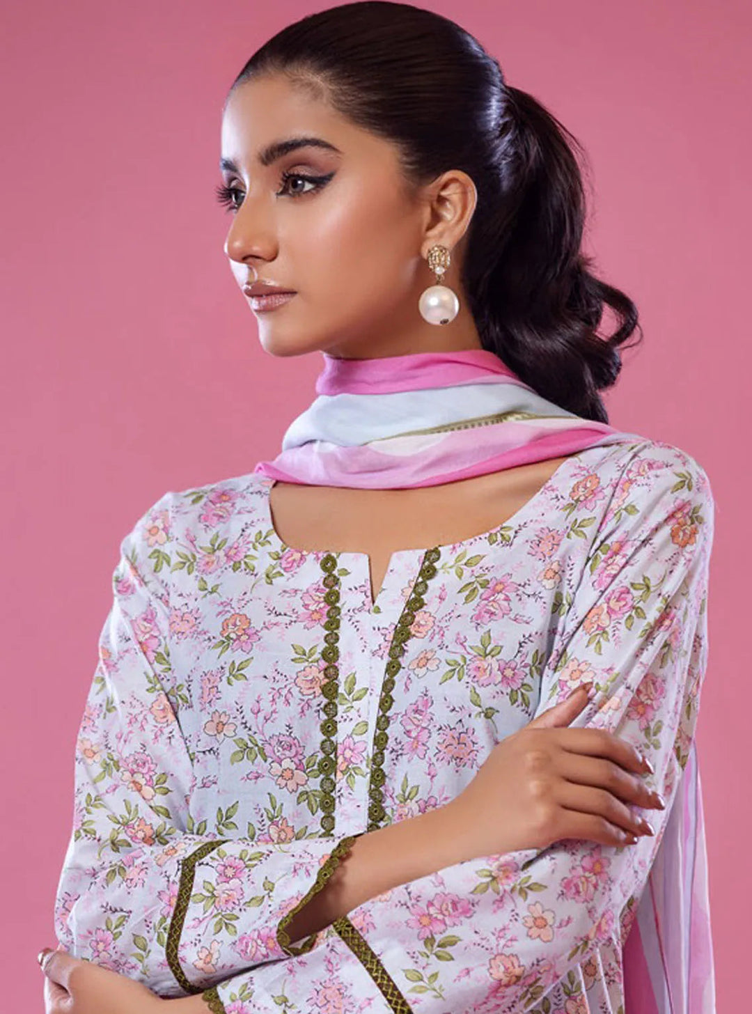 Alisha by Shariq Textiles Printed Lawn Suit Unstitched 3 Piece SQT24A ST-09 - Summer Collection