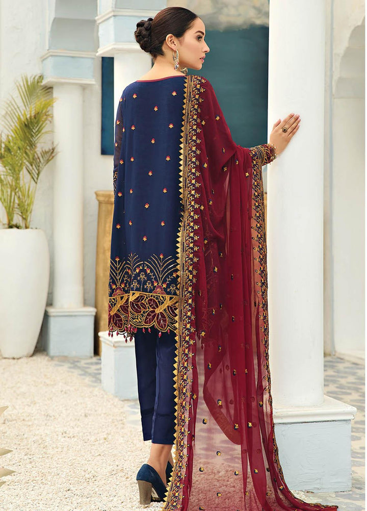 Alizeh Fashion by Bilal Embroidery Embroidered Chiffon Suits Unstitched 3 Piece AFB21-C4 01 Nightingale - Luxury Collection