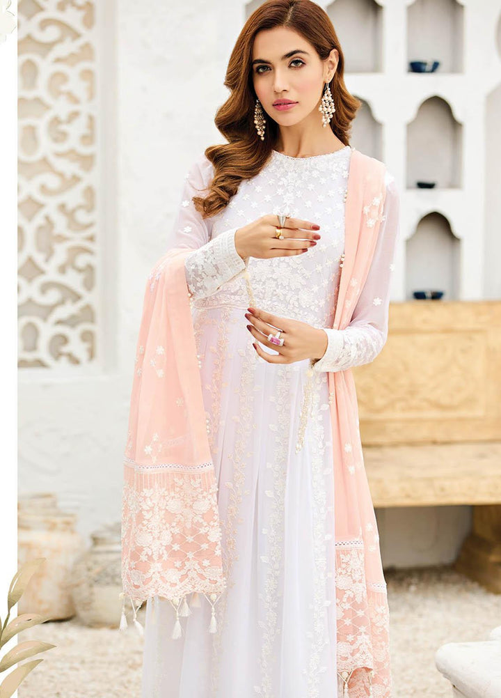 Alizeh Fashion by Bilal Embroidery Embroidered Chiffon Suits Unstitched 3 Piece AFB21-C4 02 Peach Pearl - Luxury Collection