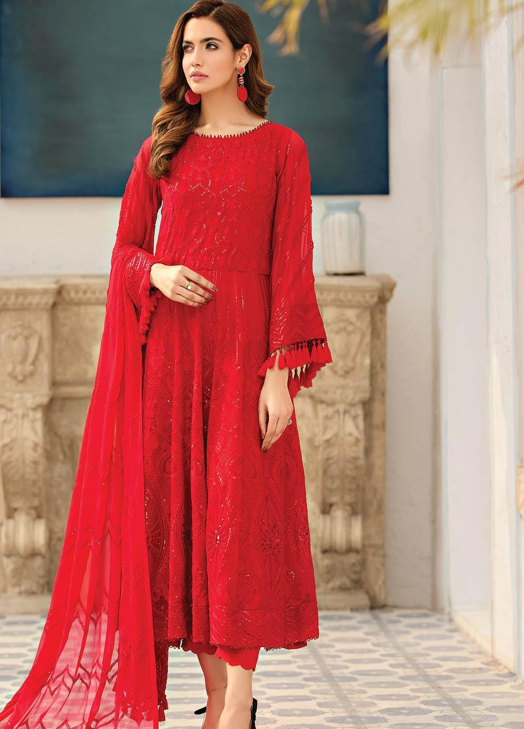 Alizeh Fashion by Bilal Embroidery Embroidered Chiffon Suits Unstitched 3 Piece AFB21-C4 09 Rosanne - Luxury Collection
