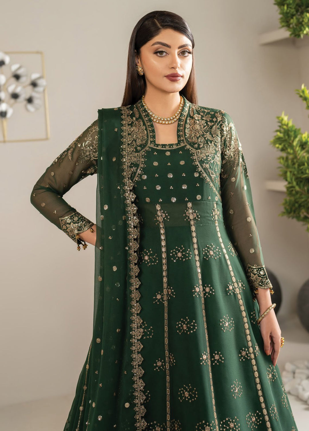 Alizeh Fashion Embroidered Chiffon Suits Unstitched 3 Piece Elza - Formals Collection