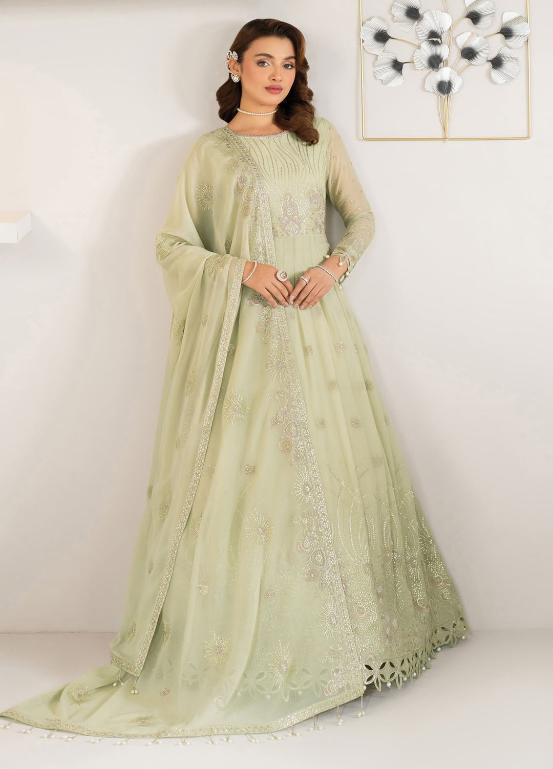 Alizeh Fashion Embroidered Chiffon Suits Unstitched 3 Piece Zenel - Formals Collection