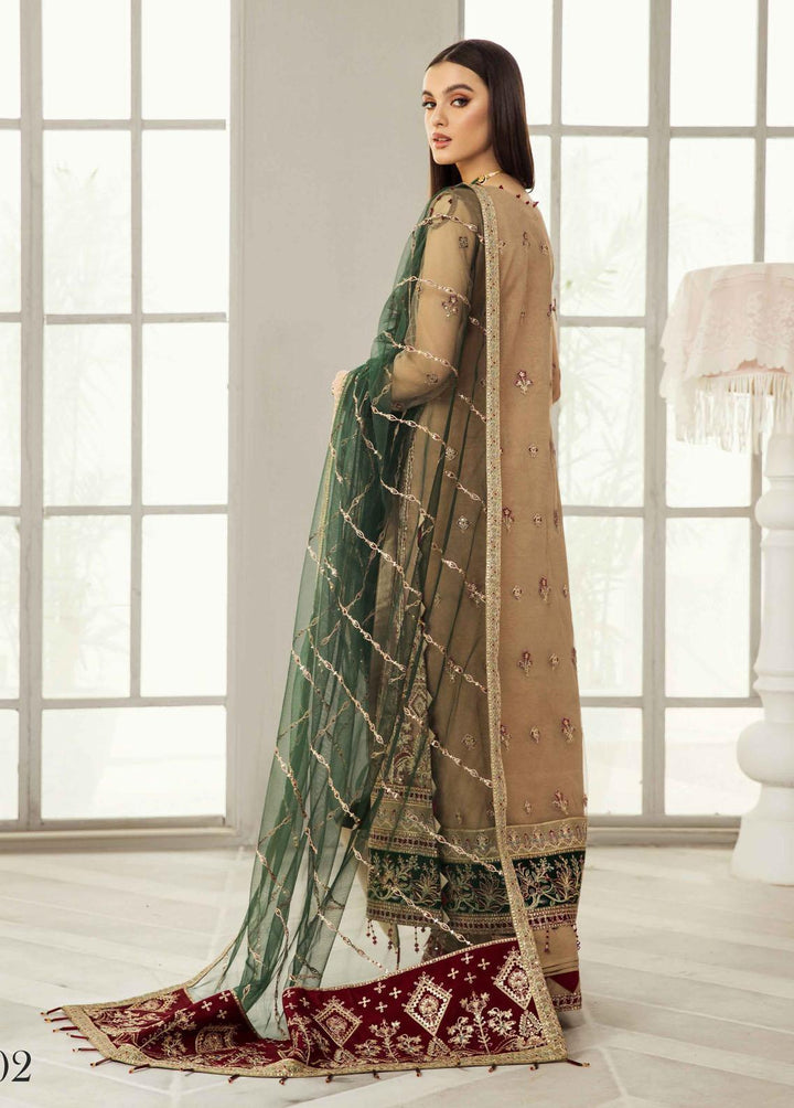 Alizeh Fashion by Bilal Embroidery Embroidered Net Suits Unstitched 3 Piece ABF22F 02 Kehkashan - Formal Collection