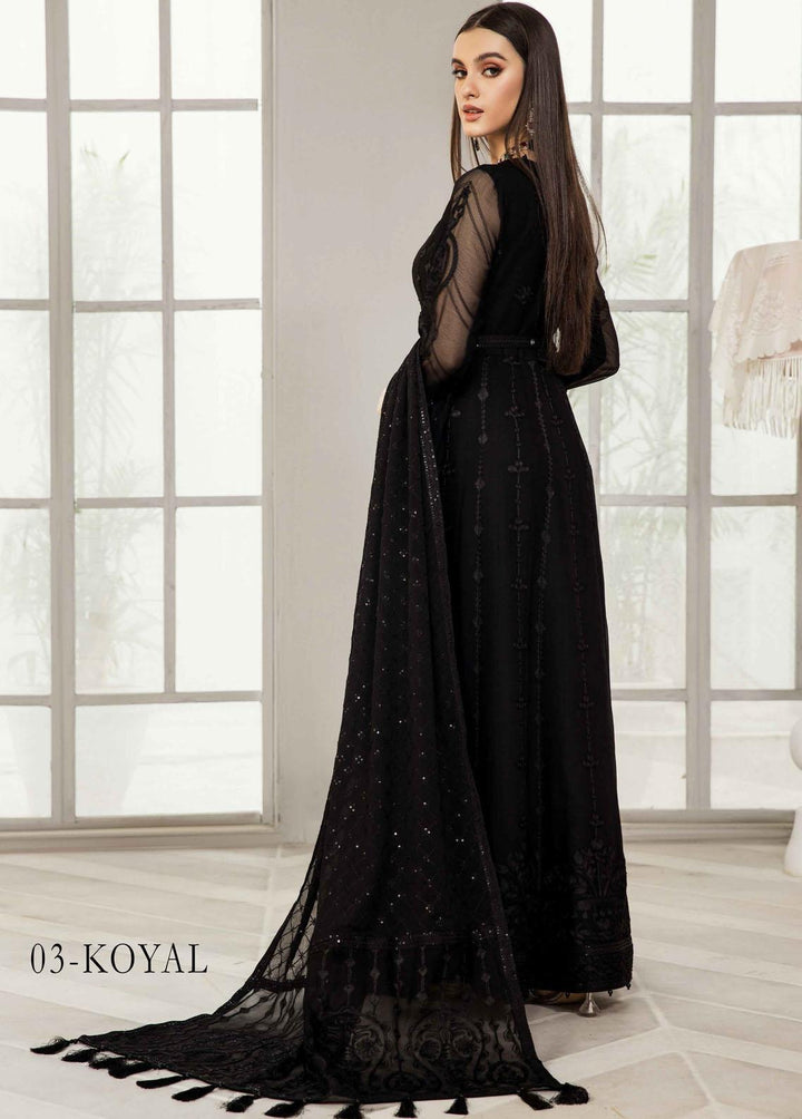 Alizeh Fashion by Bilal Embroidery Embroidered Chiffon Suits Unstitched 3 Piece ABF22F 03 Koyal - Formal Collection
