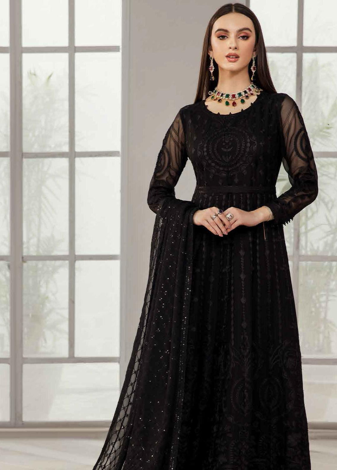 Alizeh Fashion by Bilal Embroidery Embroidered Chiffon Suits Unstitched 3 Piece ABF22F 03 Koyal - Formal Collection