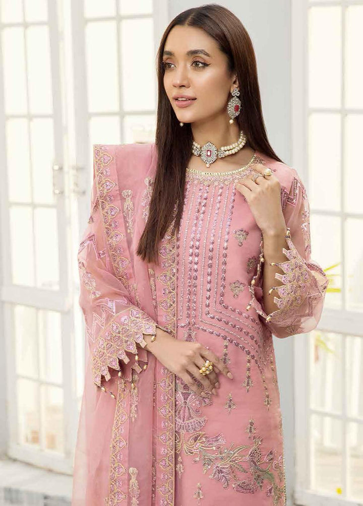 Alizeh Fashion by Bilal Embroidery Embroidered Organza Suits Unstitched 3 Piece ABF22F 06 Mehroze - Formal Collection