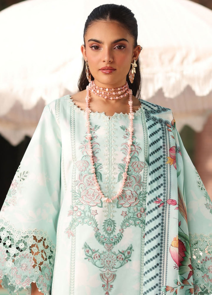 Alizeh Fashion Embroidered Lawn Suits Unstitched 3 Piece AFB25FS D-01 Mirega - Summer Collection