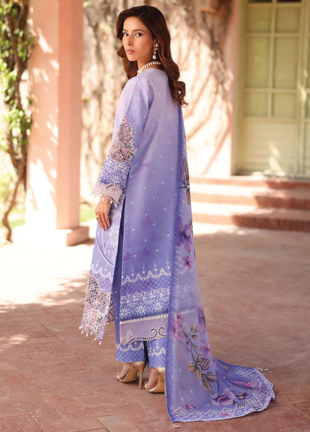 Alizeh Fashion Embroidered Lawn Suits Unstitched 3 Piece AFB25FS D-02 Rhea - Summer Collection