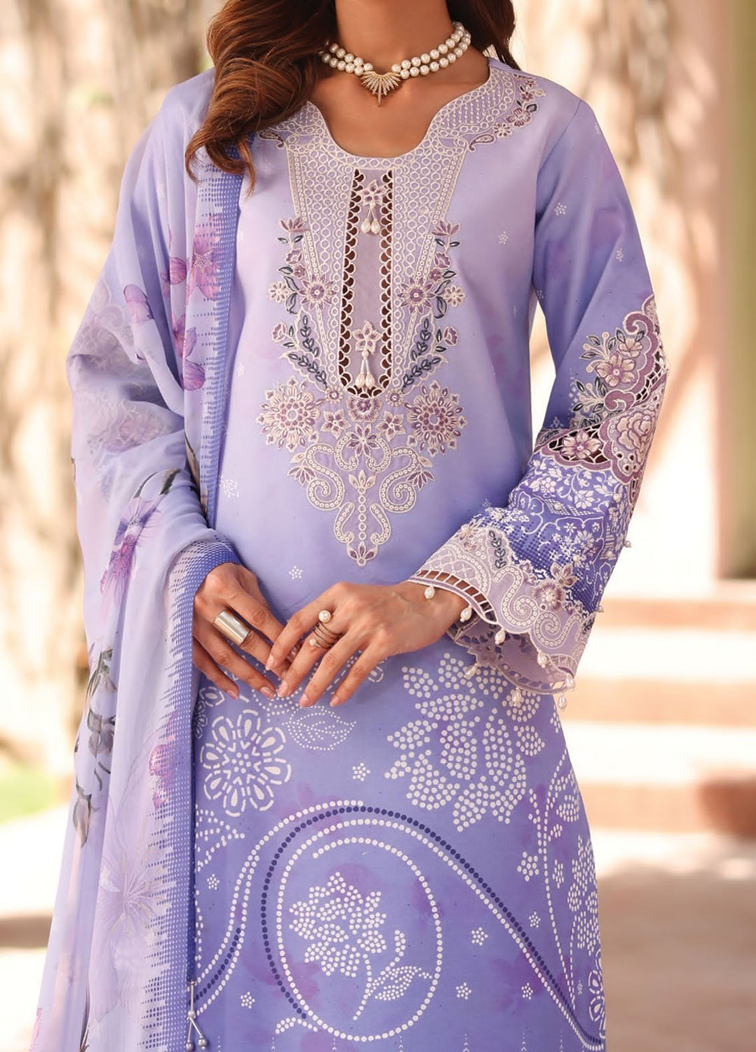 Alizeh Fashion Embroidered Lawn Suits Unstitched 3 Piece AFB25FS D-02 Rhea - Summer Collection