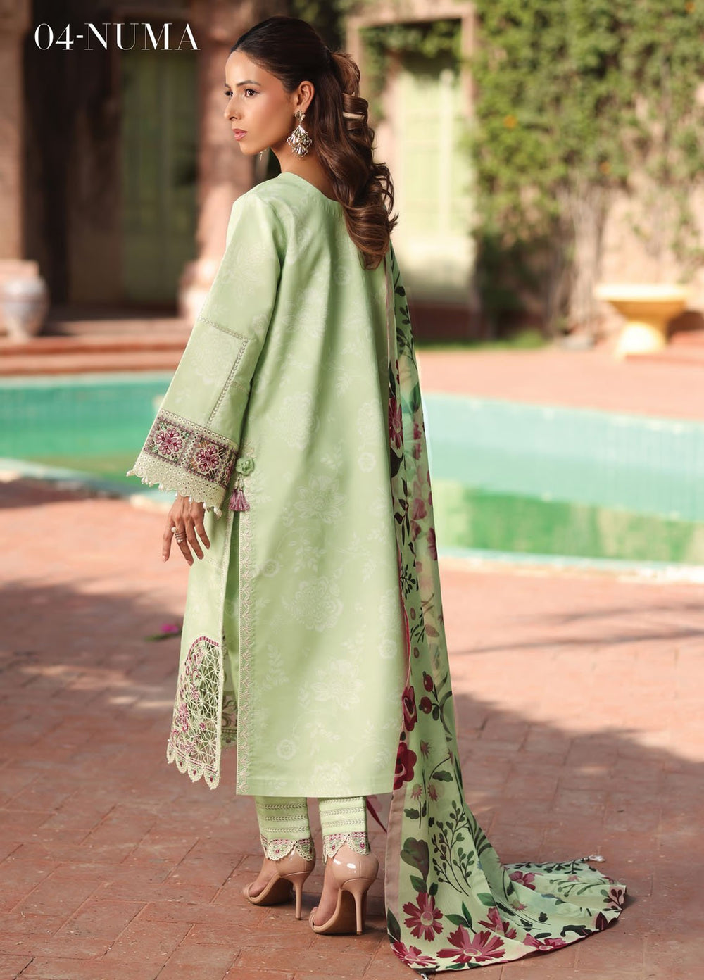 Alizeh Fashion Embroidered Lawn Suits Unstitched 3 Piece AFB25FS D-04 Numa - Summer Collection