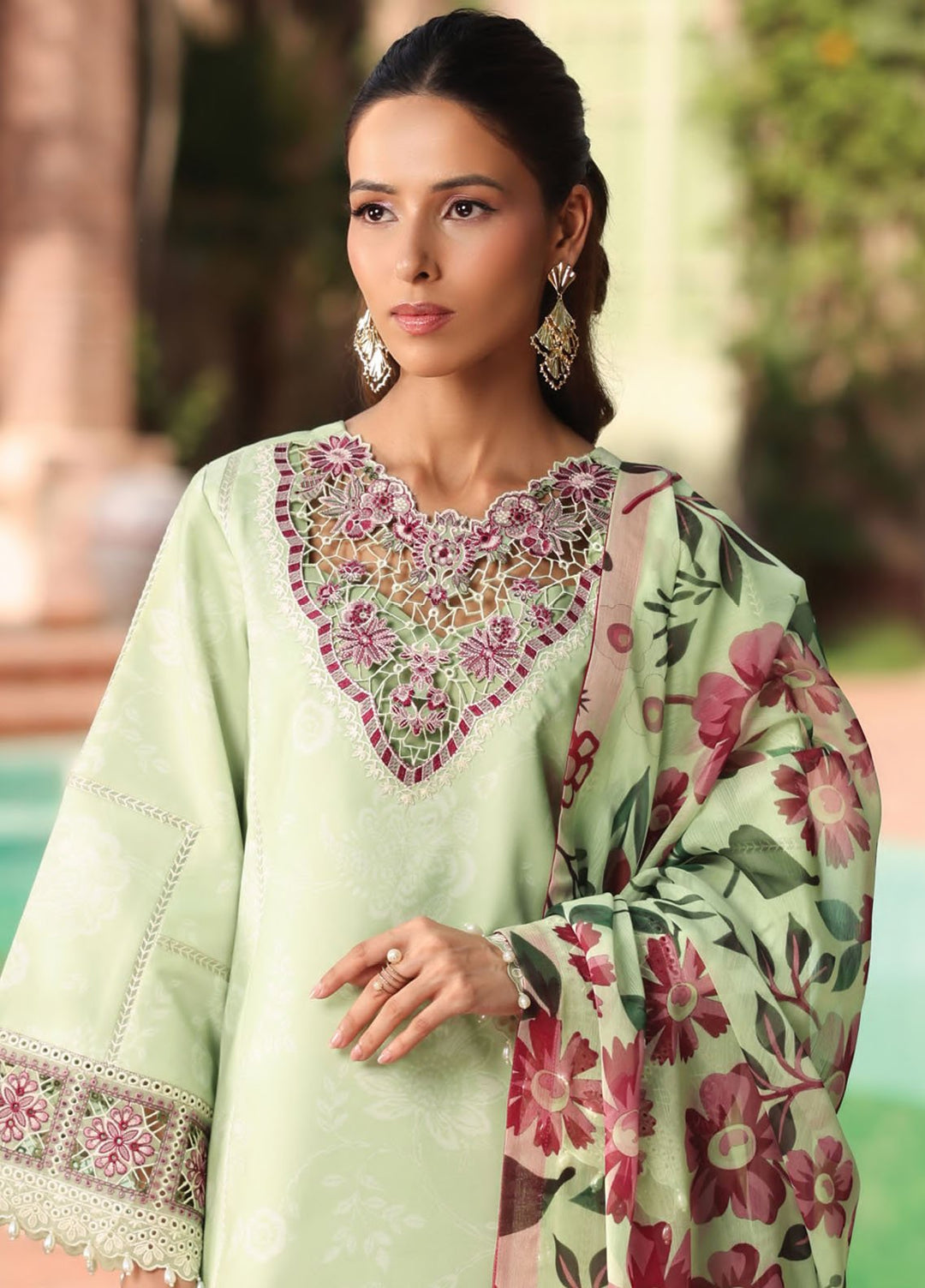 Alizeh Fashion Embroidered Lawn Suits Unstitched 3 Piece AFB25FS D-04 Numa - Summer Collection
