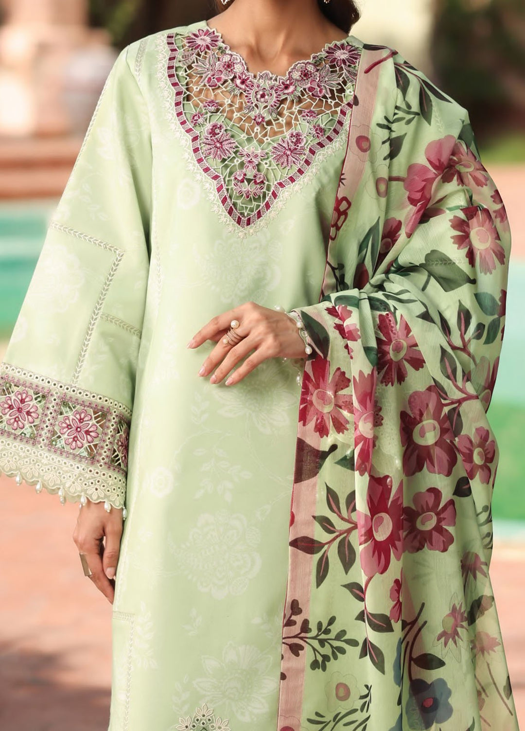 Alizeh Fashion Embroidered Lawn Suits Unstitched 3 Piece AFB25FS D-04 Numa - Summer Collection