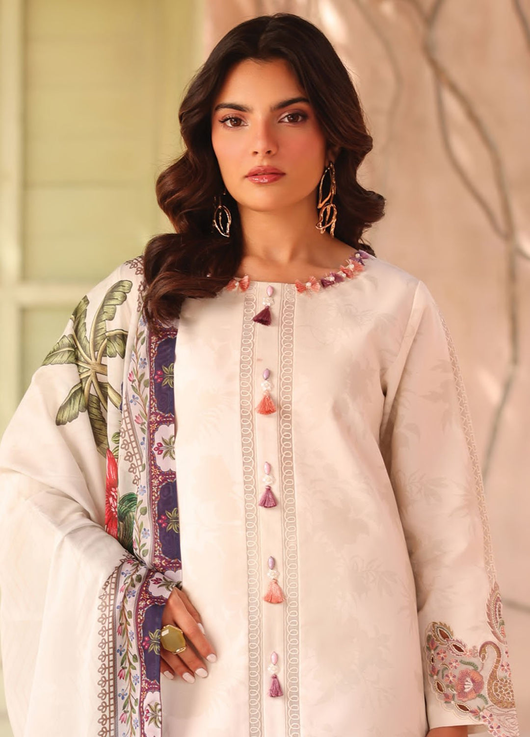 Alizeh Fashion Embroidered Lawn Suits Unstitched 3 Piece AFB25FS D-05 Karis - Summer Collection