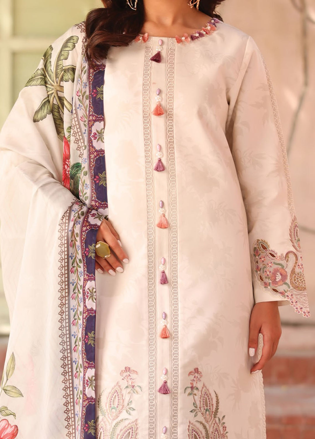 Alizeh Fashion Embroidered Lawn Suits Unstitched 3 Piece AFB25FS D-05 Karis - Summer Collection