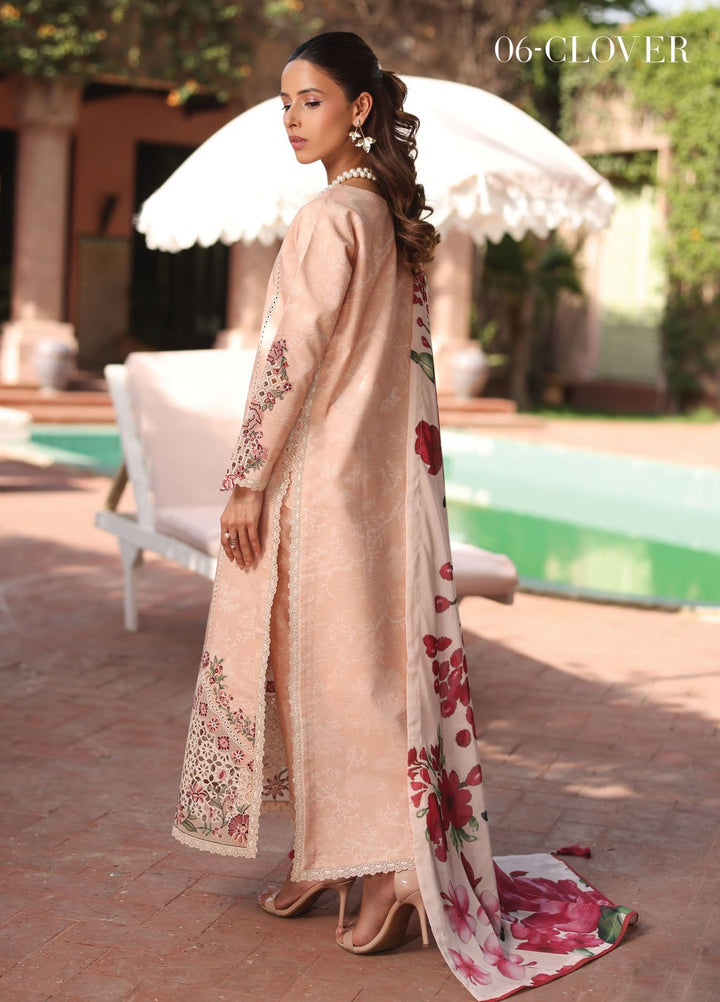 Alizeh Fashion Embroidered Lawn Suits Unstitched 3 Piece AFB25FS D-06 Clover - Summer Collection