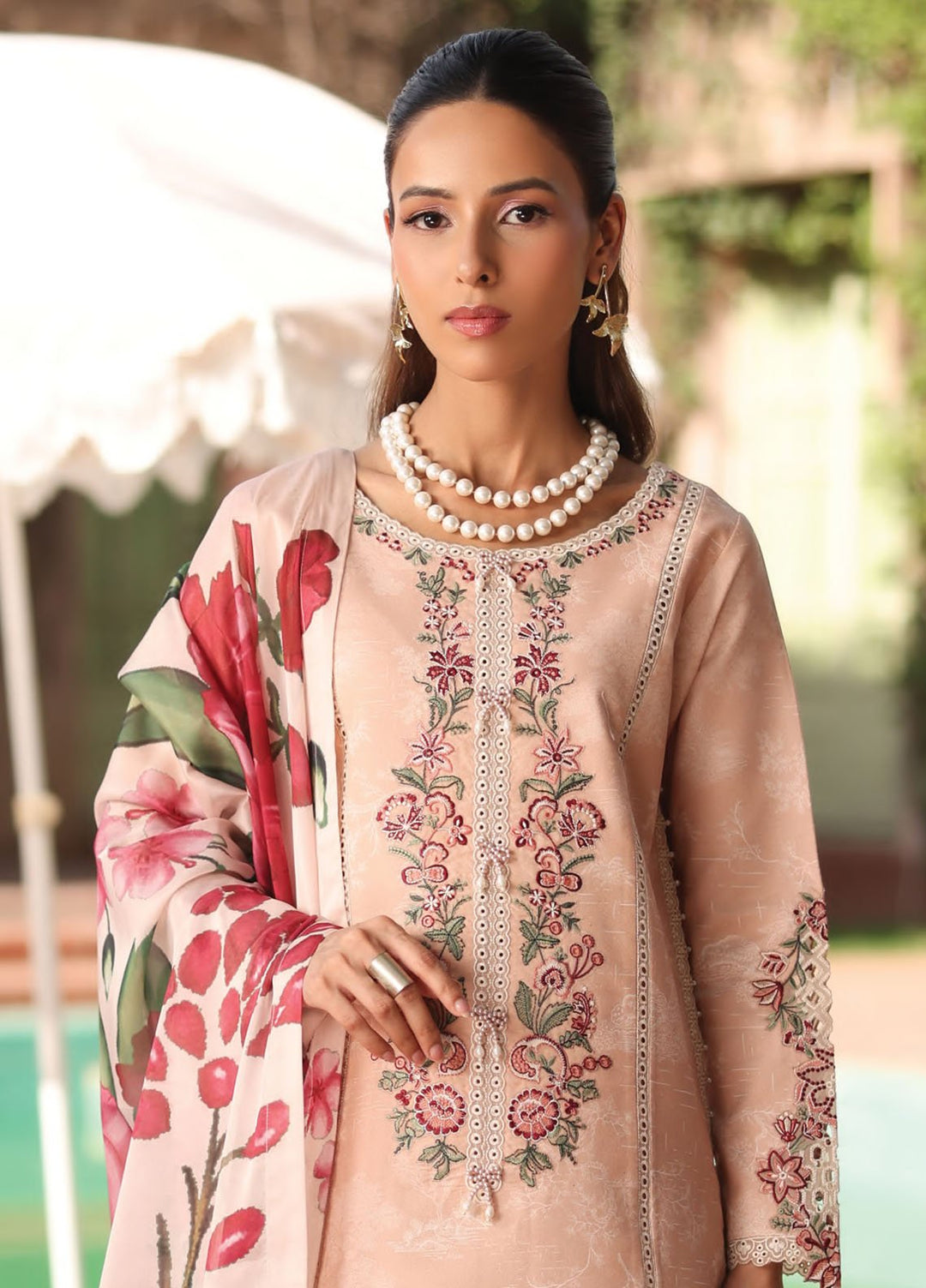 Alizeh Fashion Embroidered Lawn Suits Unstitched 3 Piece AFB25FS D-06 Clover - Summer Collection