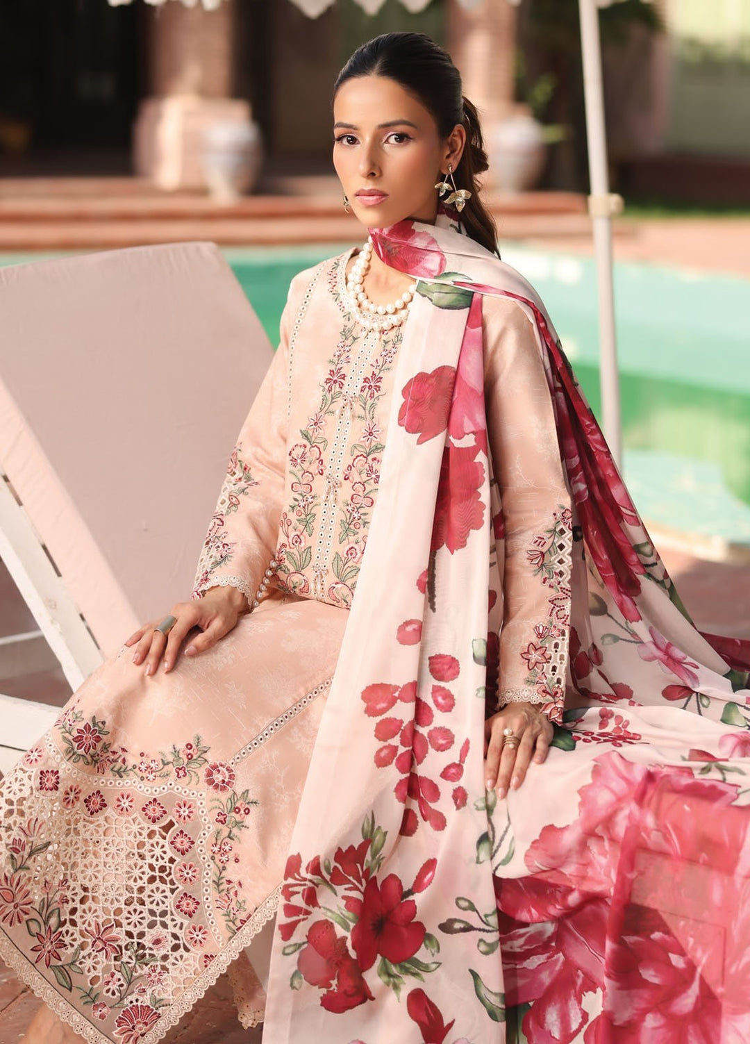 Alizeh Fashion Embroidered Lawn Suits Unstitched 3 Piece AFB25FS D-06 Clover - Summer Collection