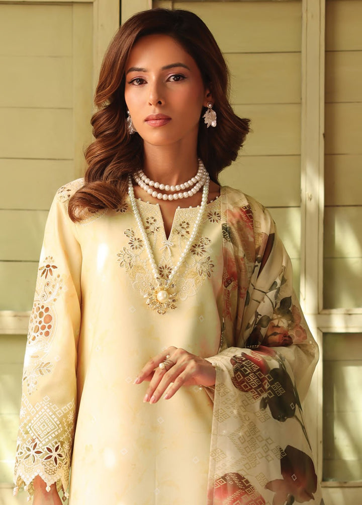 Alizeh Fashion Embroidered Lawn Suits Unstitched 3 Piece AFB25FS D-08 Mia - Summer Collection