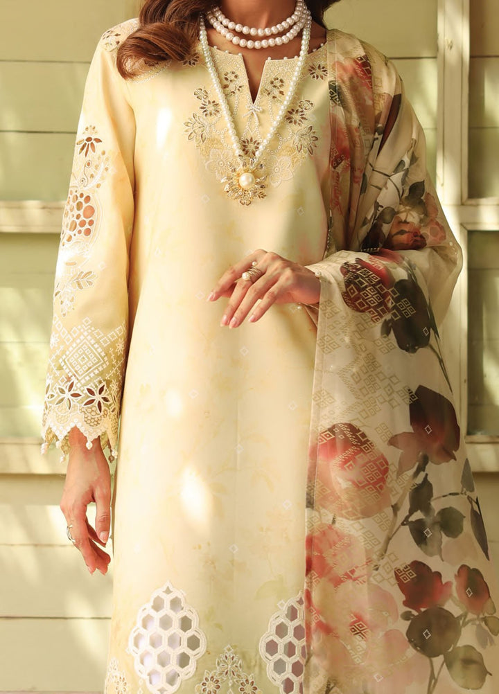 Alizeh Fashion Embroidered Lawn Suits Unstitched 3 Piece AFB25FS D-08 Mia - Summer Collection